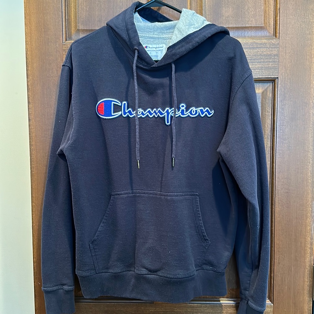Champion size medium navy blue hoodie